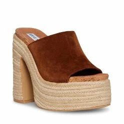 STEVEMADDEN Women's Shoes BECCA CHESTNUT SUEDE