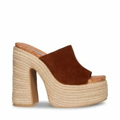 STEVEMADDEN Women's Shoes BECCA CHESTNUT SUEDE