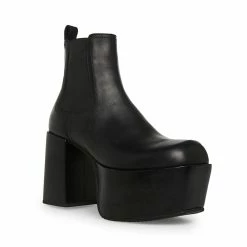 STEVEMADDEN BOA BLACK LEATHER
