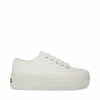 STEVEMADDEN Women's Shoes BOBBI 30 WHITE FABRIC