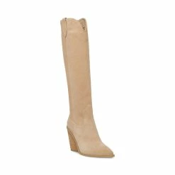 STEVEMADDEN Women's Shoes BRONDY TAUPE SUEDE