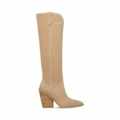 STEVEMADDEN Women's Shoes BRONDY TAUPE SUEDE