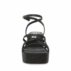 STEVEMADDEN Women's Shoes BRYLEE BLACK GLITTER