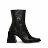 STEVEMADDEN Women's Shoes BURKE BLACK LEATHER