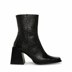 STEVEMADDEN Women's Shoes BURKE BLACK LEATHER