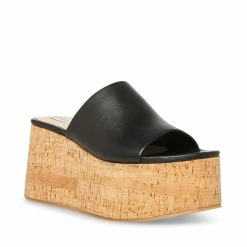 STEVEMADDEN CALYSTA BLACK LEATHER