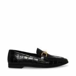 STEVEMADDEN Women's Shoes CARRINE BLACK CROCODILE