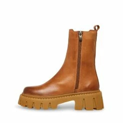 STEVEMADDEN CHARGES TAN LEATHER