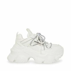STEVEMADDEN Women's Shoes TROY WHITE LEATHER