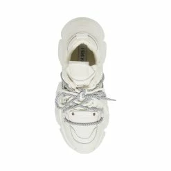 STEVEMADDEN Women's Shoes TROY WHITE LEATHER