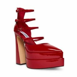 STEVEMADDEN Women's Shoes CLARA RED PATENT