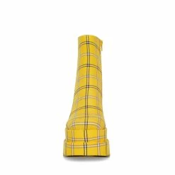 STEVEMADDEN Women's Shoes COBRA YELLOW PLAID