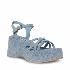 STEVEMADDEN Women's Shoes CRAZY30 DENIM FABRIC