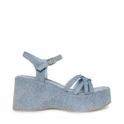 STEVEMADDEN Women's Shoes CRAZY30 DENIM FABRIC