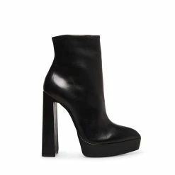 STEVEMADDEN Women's Shoes DALINA BLACK LEATHER