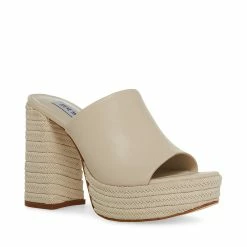 STEVEMADDEN Women's Shoes DARBY BONE LEATHER