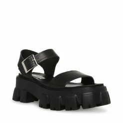 STEVEMADDEN ELLIE BLACK LEATHER Women's Shoes
