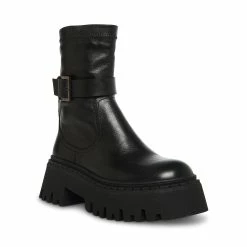 STEVEMADDEN EVERLY BLACK LEATHER Women's Shoes