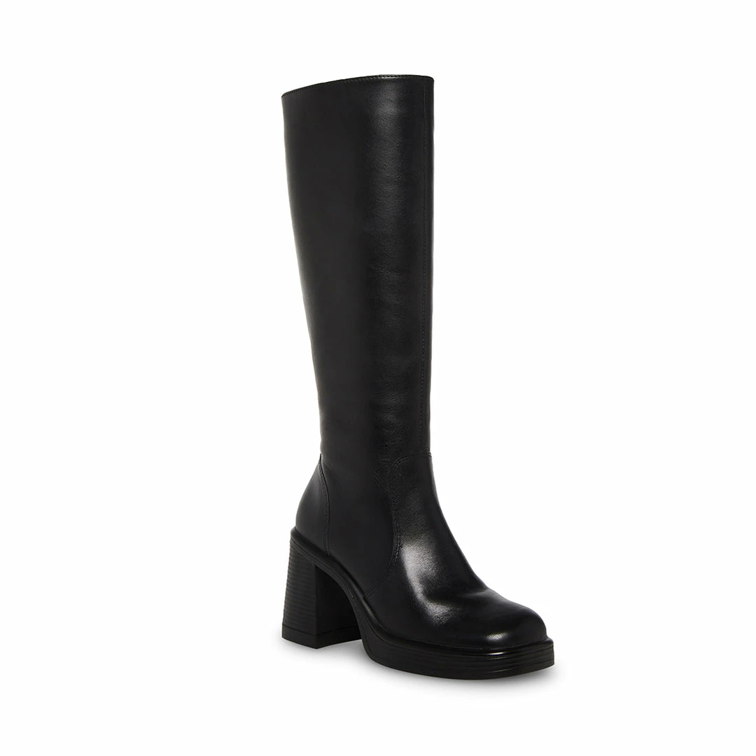 STEVEMADDEN Women's Shoes FANATIK BLACK LEATHER