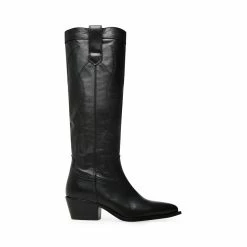 STEVEMADDEN FRAYDA BLACK LEATHER