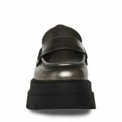 STEVEMADDEN Women's Shoes GAVEN SILVER LEATHER