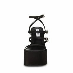 STEVEMADDEN Women's Shoes GIA BLACK SATIN