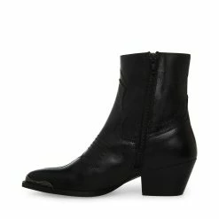 STEVEMADDEN Women's Shoes GREYSON BLACK LEATHER