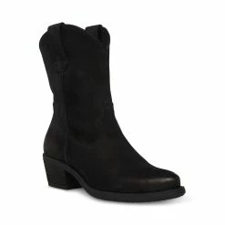 STEVEMADDEN HARMONY BLACK NUBUCK Women's Shoes