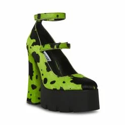 STEVEMADDEN HARUKO BLACK/GREEN Women's Shoes