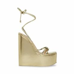 STEVEMADDEN Women's Shoes ISLA GOLD METAL