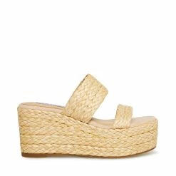 STEVEMADDEN Women's Shoes JANE NATURAL RAFFIA