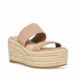 STEVEMADDEN Women's Shoes JANE TAUPE SUEDE