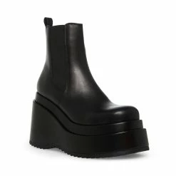 STEVEMADDEN Women's Shoes JESSE BLACK LEATHER