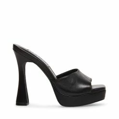 STEVEMADDEN Women's Shoes JESSICA BLACK LEATHER