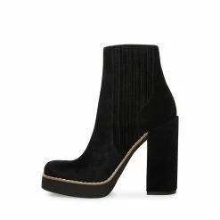 STEVEMADDEN Women's Shoes JOLINE BLACK SUEDE
