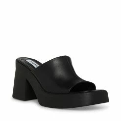 STEVEMADDEN Women's Shoes KANE BLACK LEATHER