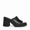 STEVEMADDEN Women's Shoes KANE BLACK LEATHER