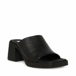 STEVEMADDEN Women's Shoes KATE BLACK LEATHER