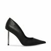 STEVEMADDEN Women's Shoes KRISTIE BLACK LEATHER
