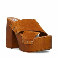 STEVEMADDEN LACEY COGNAC SUEDE Women's Shoes