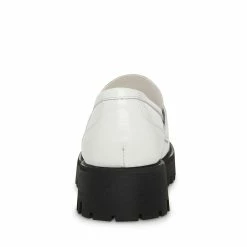 STEVEMADDEN Women's Shoes LANDO WHITE LEATHER