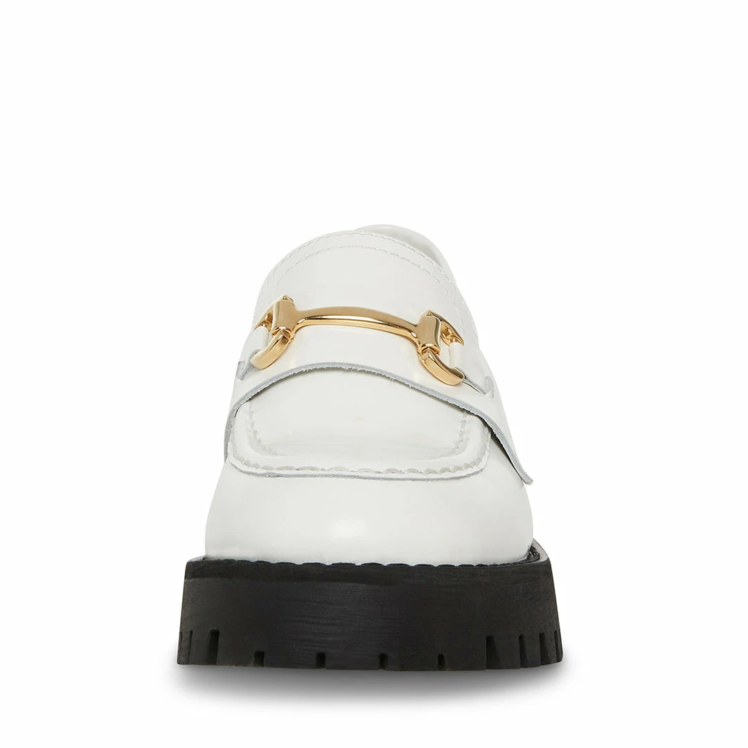 STEVEMADDEN Women's Shoes LANDO WHITE LEATHER