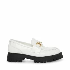 STEVEMADDEN Women's Shoes LANDO WHITE LEATHER