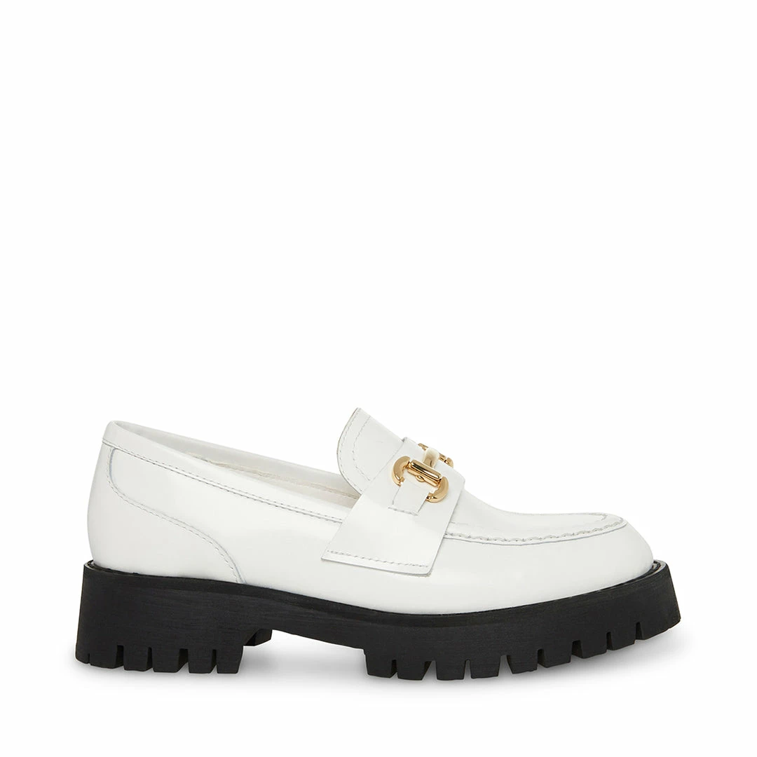 STEVEMADDEN Women's Shoes LANDO WHITE LEATHER