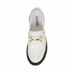 STEVEMADDEN Women's Shoes LANDO WHITE LEATHER