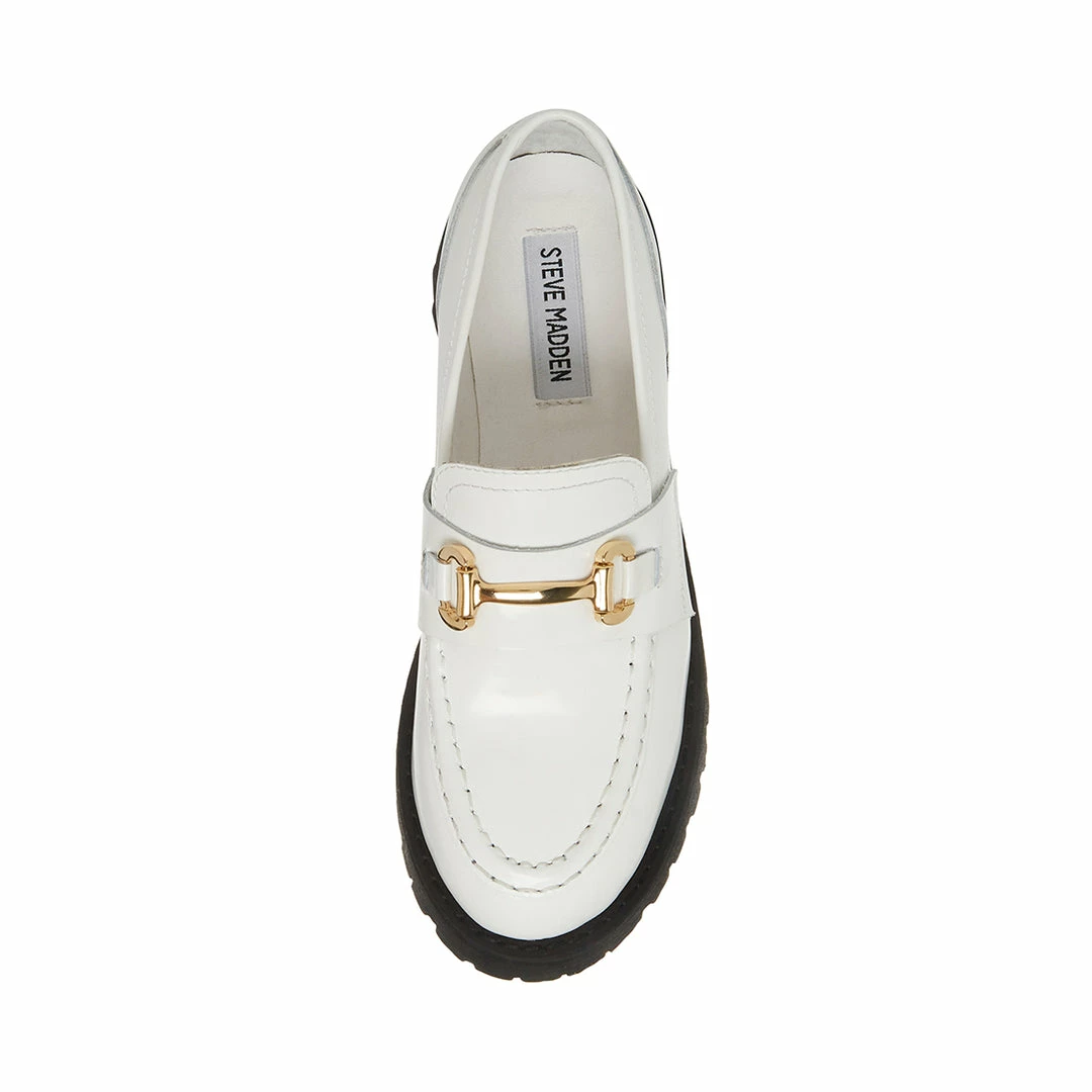 STEVEMADDEN Women's Shoes LANDO WHITE LEATHER