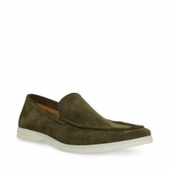 STEVEMADDEN Men's LARKEN OLIVE SUEDE
