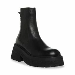 STEVEMADDEN LENNOX BLACK LEATHER Women's Shoes