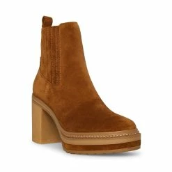 STEVEMADDEN Women's Shoes LENNY CHESTNUT SUEDE