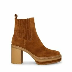 STEVEMADDEN Women's Shoes LENNY CHESTNUT SUEDE